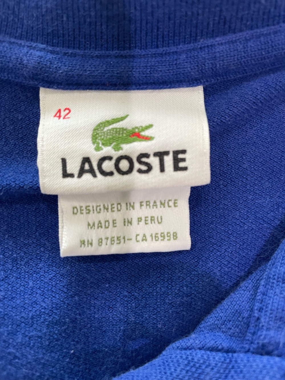 Lacoste Women’s Blue Short Sleeve Polo with Crocodile Logo - Picture 3 of 4